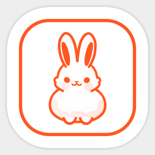 Orange Bunny Cute Minimalist Aesthetic Design Sticker